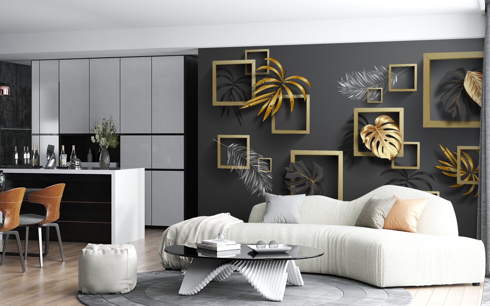 Fotobehang tropische planten binnen