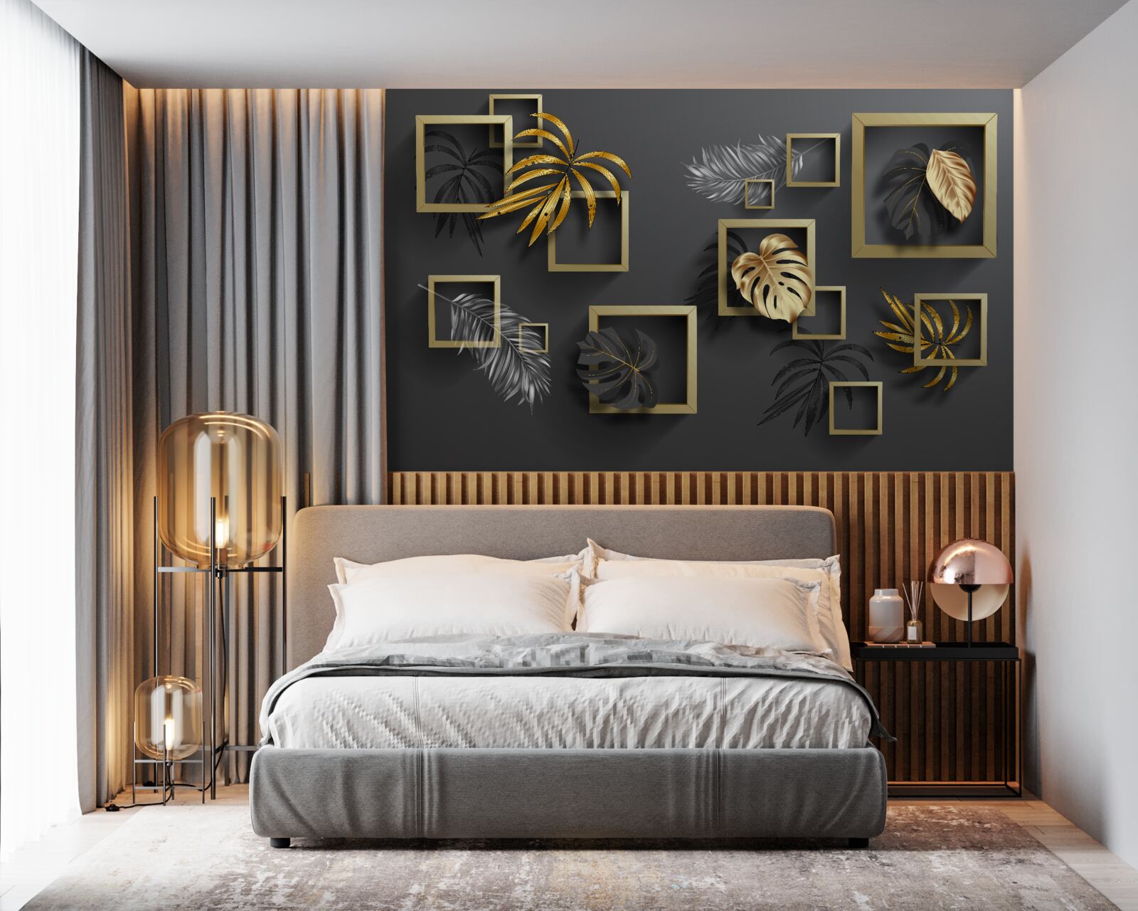 Fotobehang tropische planten binnen