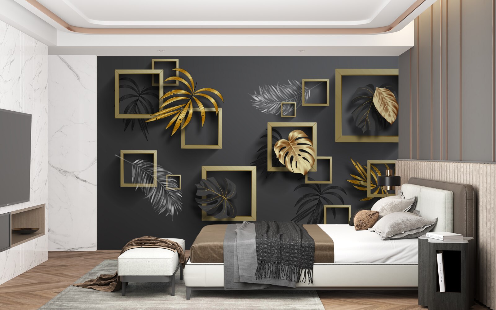 Fotobehang tropische planten binnen