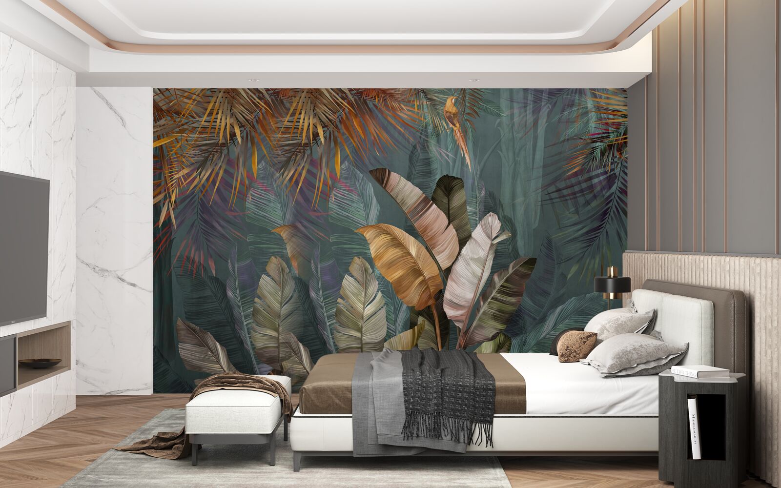 Fotobehang tropische reuzenbladeren