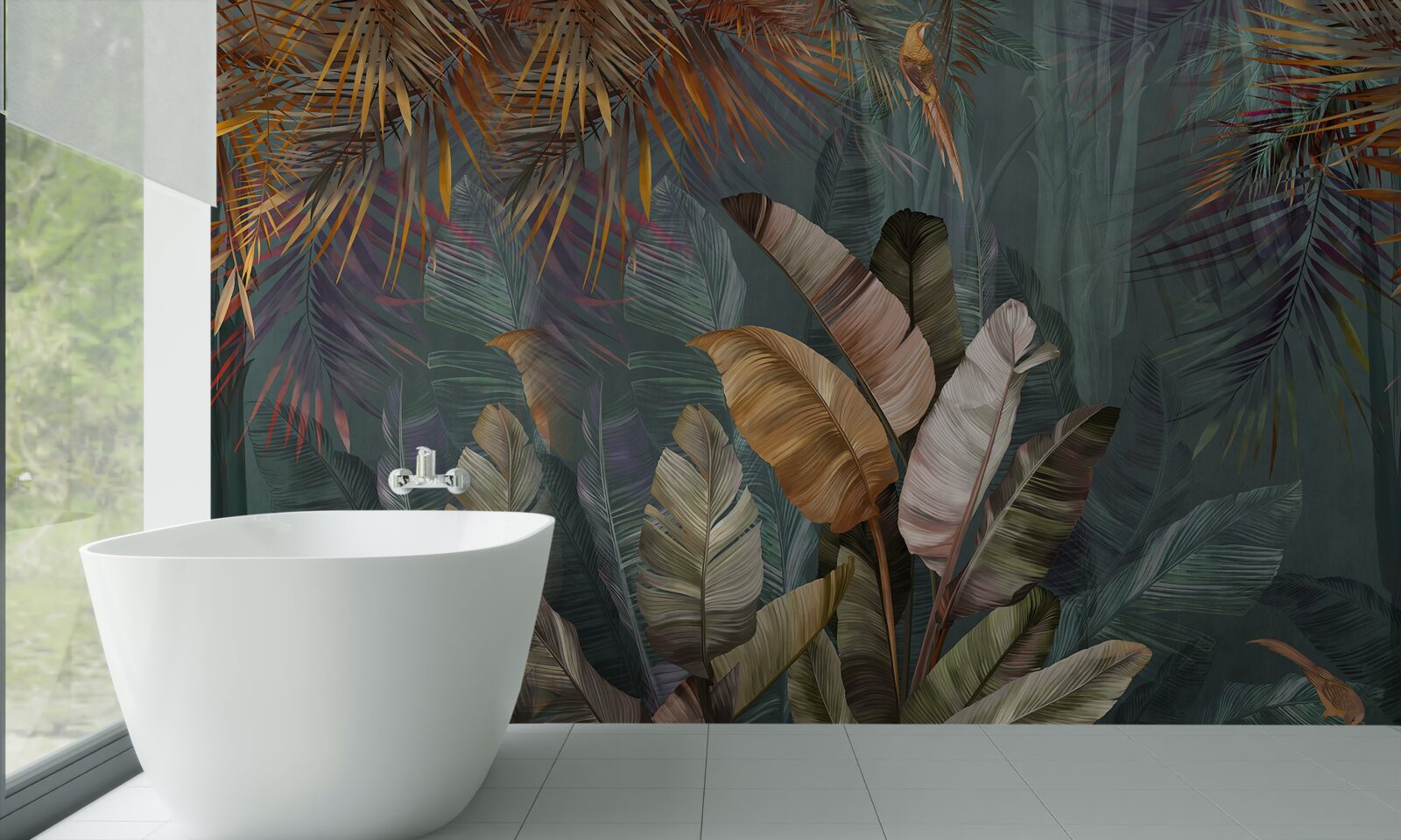 Fotobehang tropische reuzenbladeren