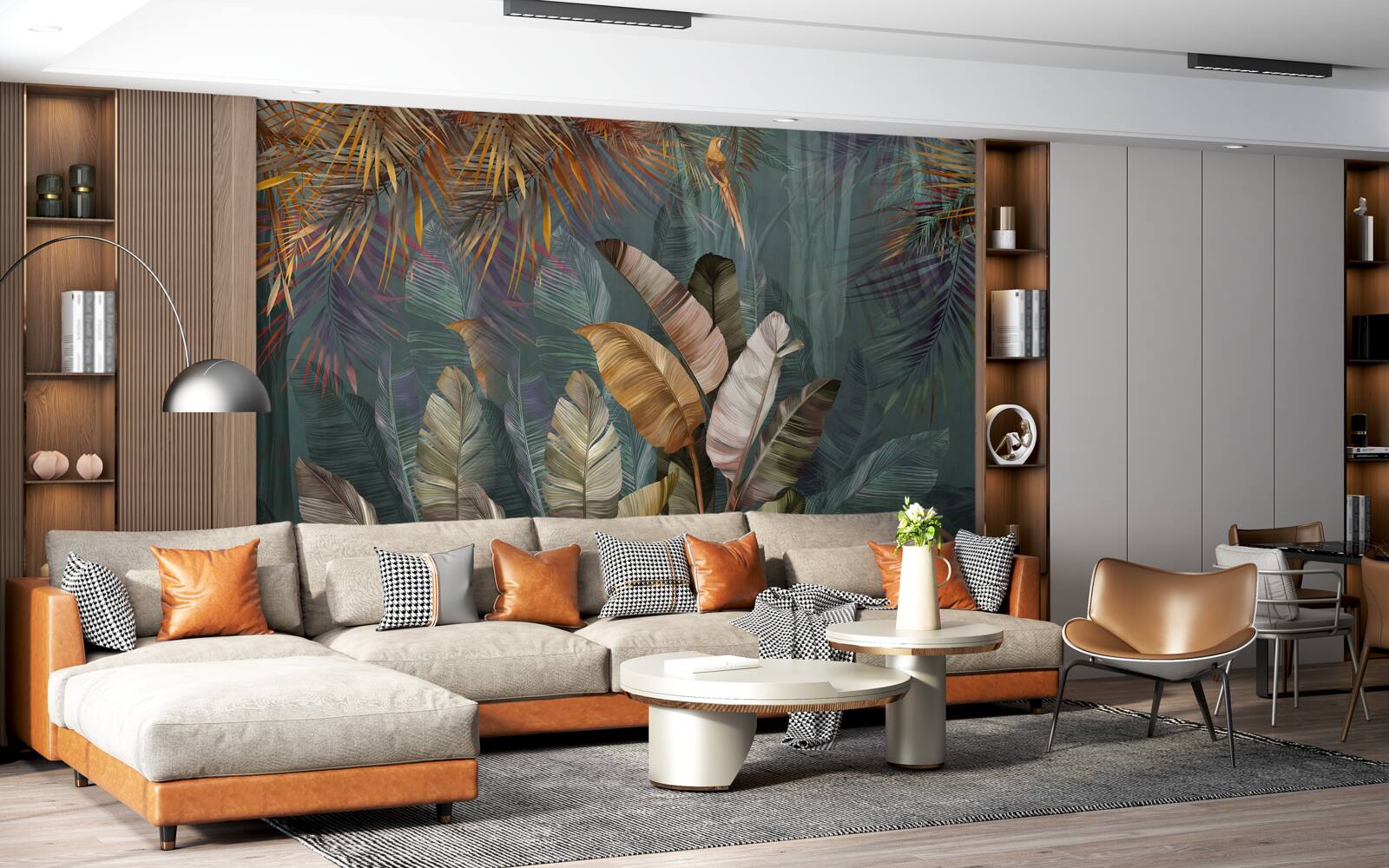 Fotobehang tropische reuzenbladeren