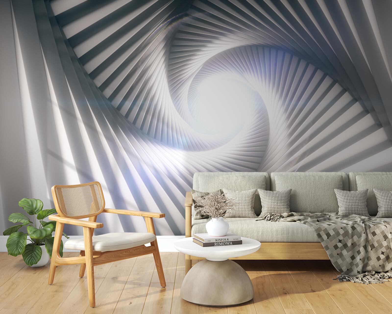 Fotobehang de trechter, die voortdurend groeit, is grijs van kleur