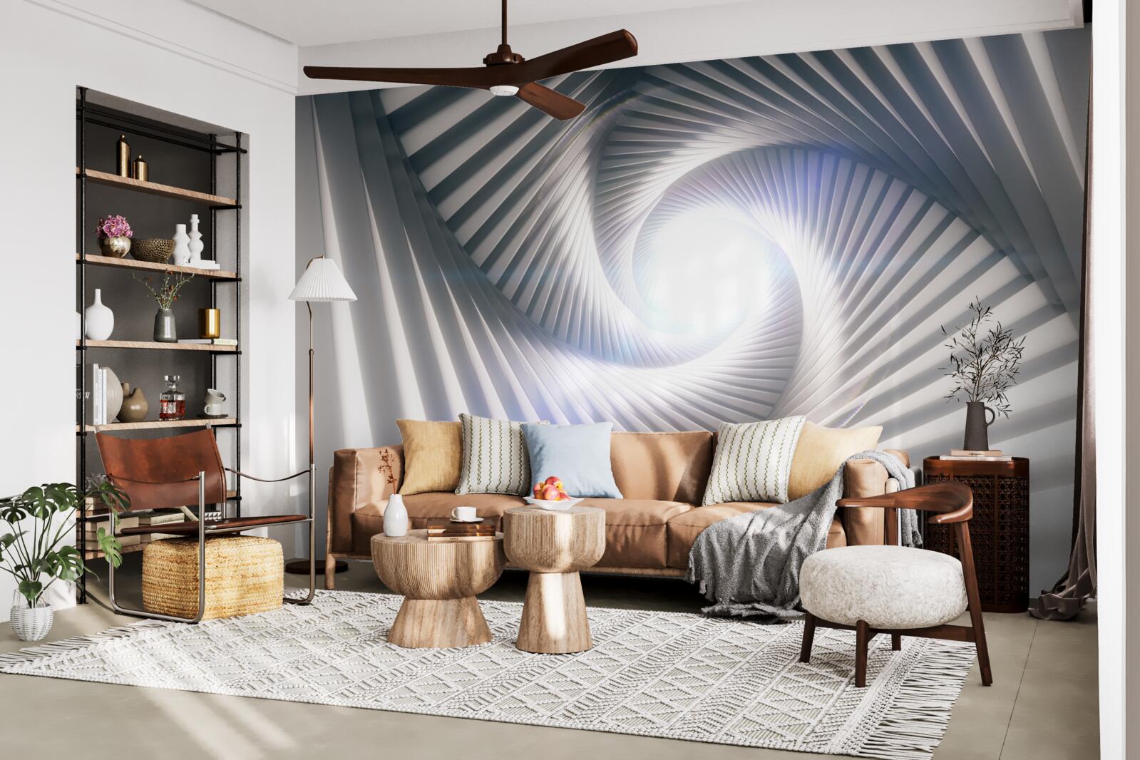 Fotobehang de trechter, die voortdurend groeit, is grijs van kleur