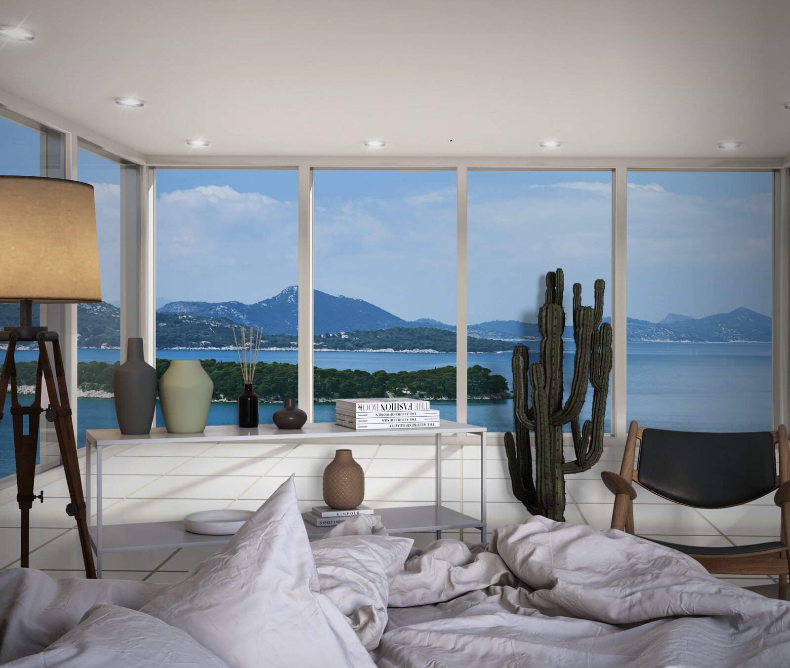 Fotobehang weids uitzicht op de oceaan