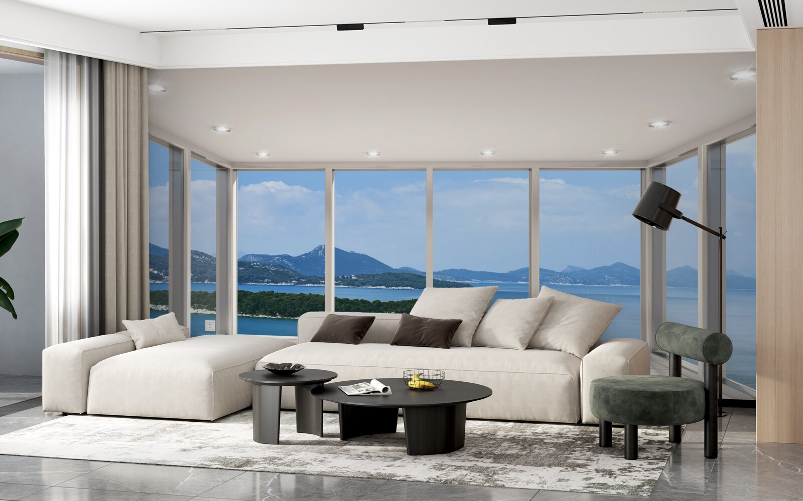 Fotobehang weids uitzicht op de oceaan