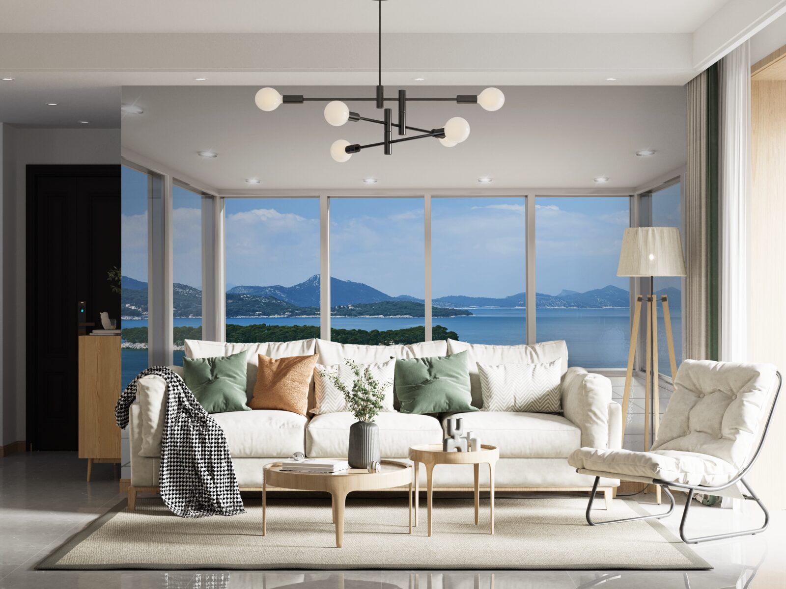 Fotobehang weids uitzicht op de oceaan