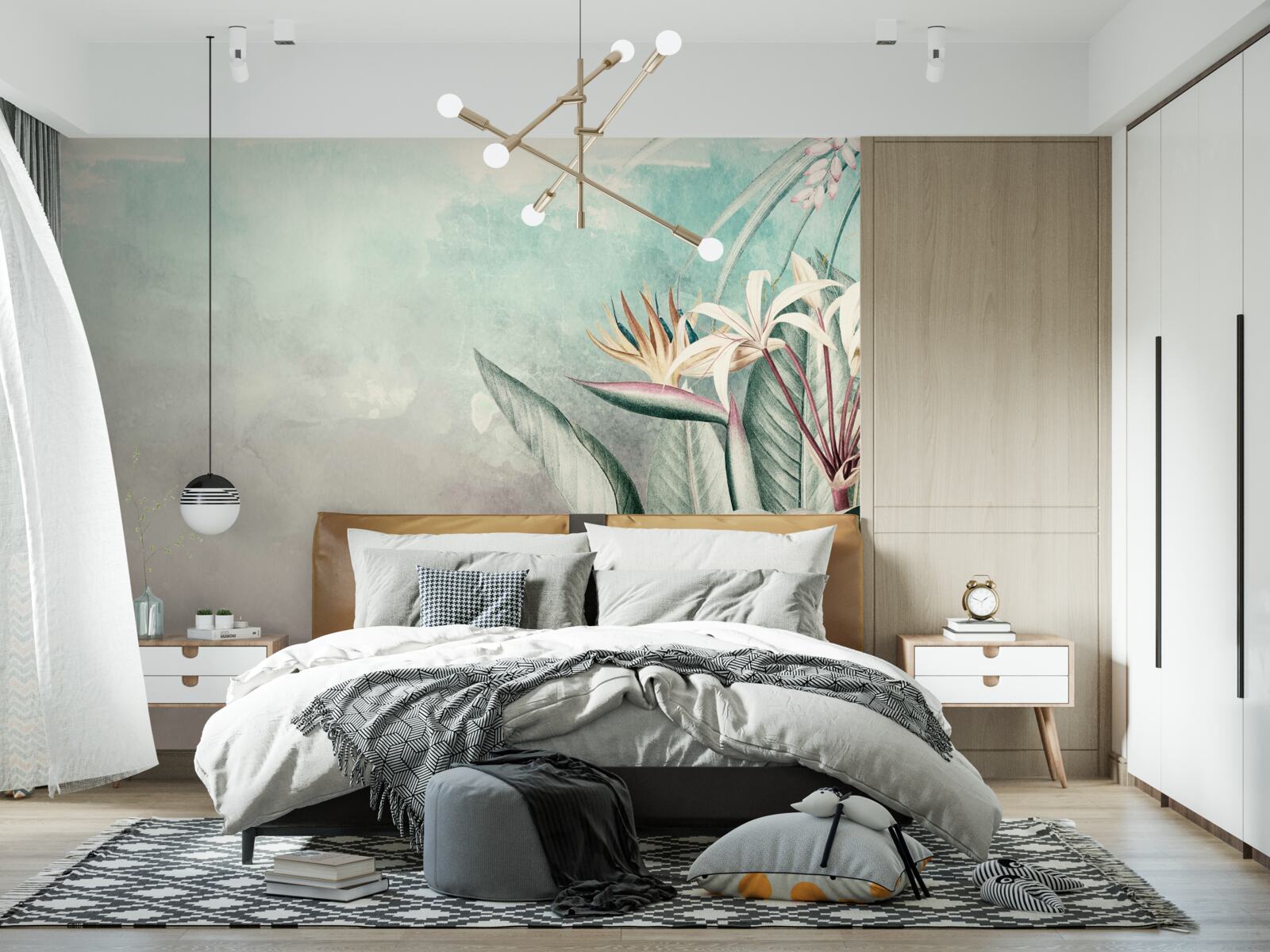 Fotobehang modieus groen blad