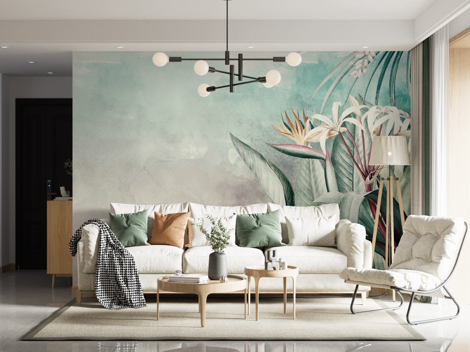 Fotobehang modieus groen blad