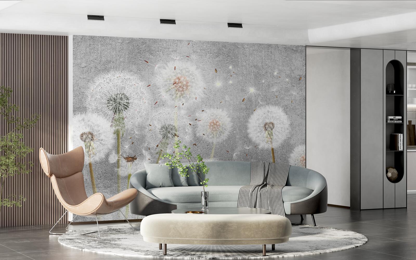 Fotobehang boos verdord melkkruid