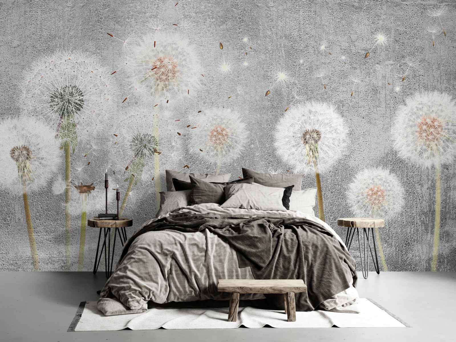 Fotobehang boos verdord melkkruid