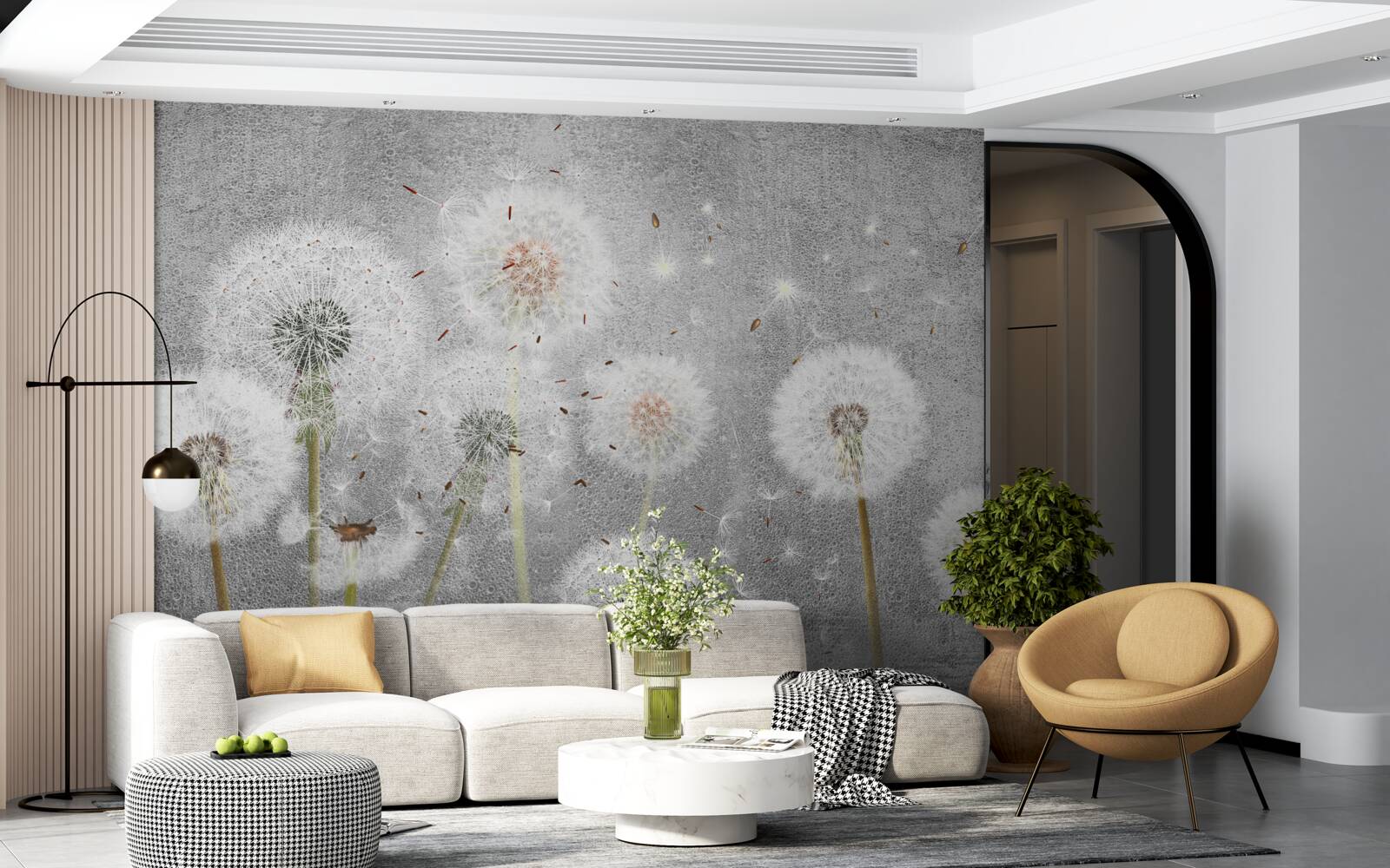 Fotobehang boos verdord melkkruid