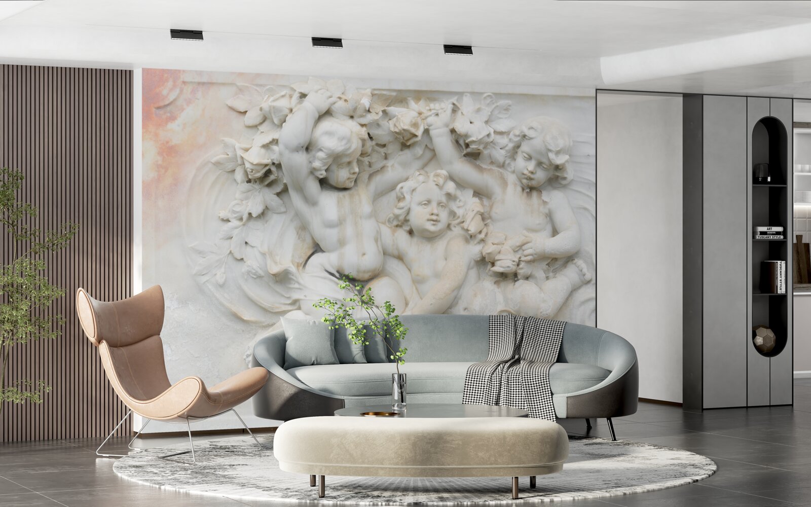 Fotobehang stenen beelden van engelen