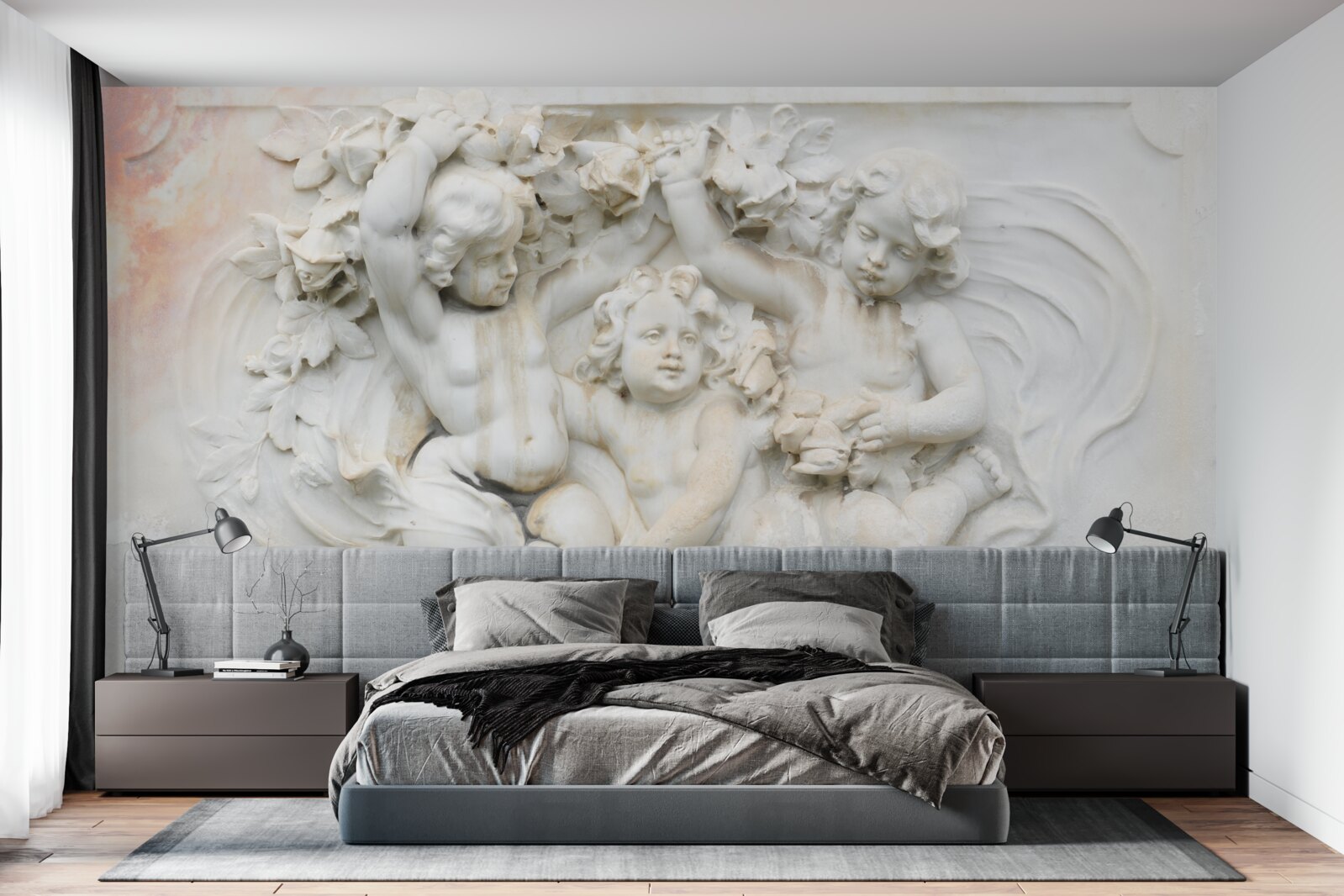 Fotobehang stenen beelden van engelen