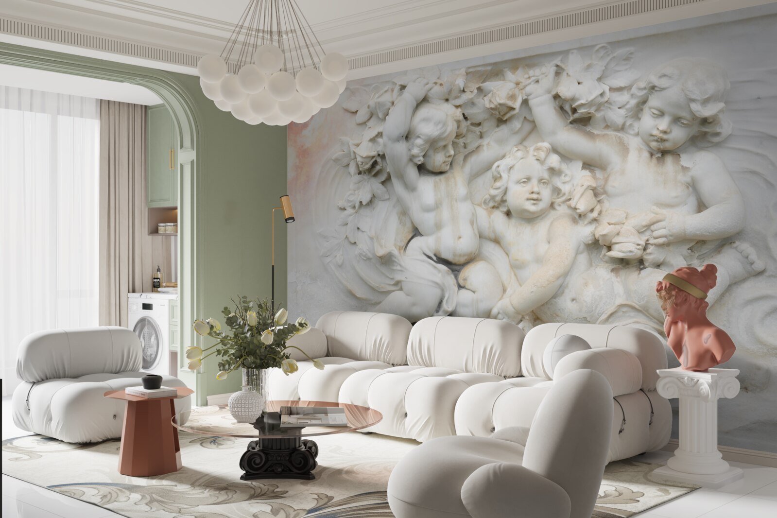 Fotobehang stenen beelden van engelen