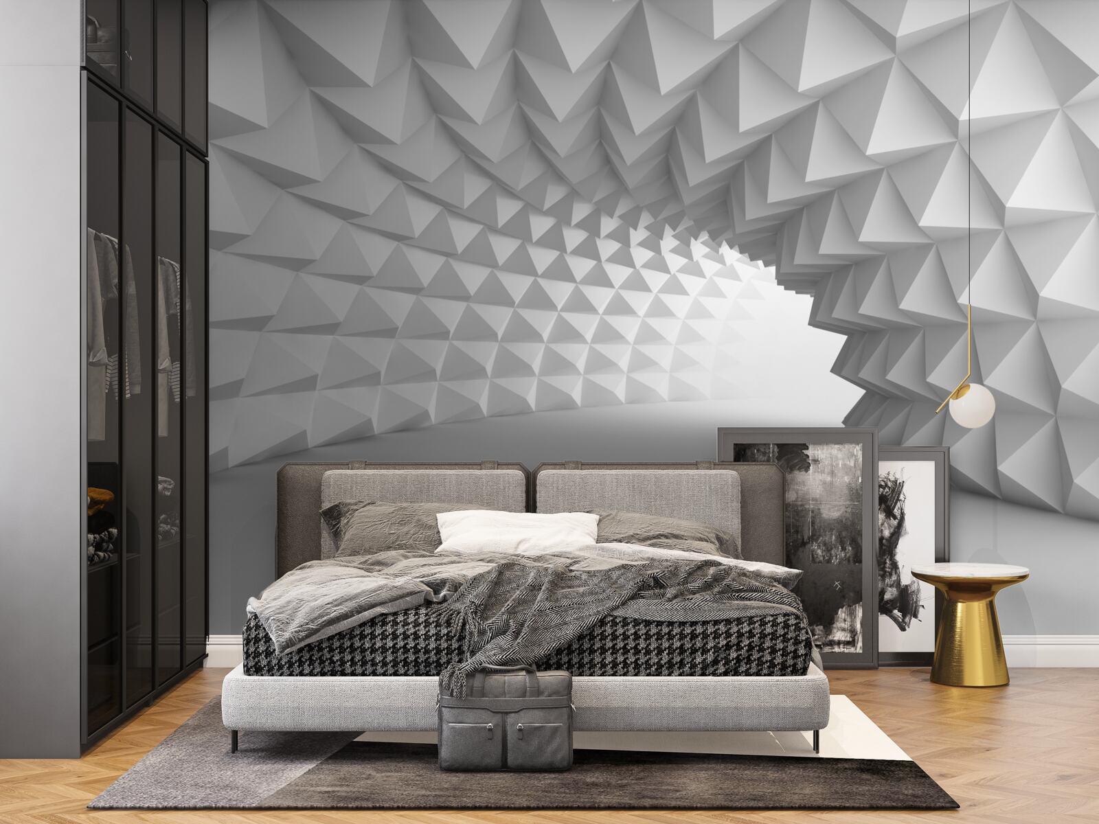 Fotobehang witte tunnelgang