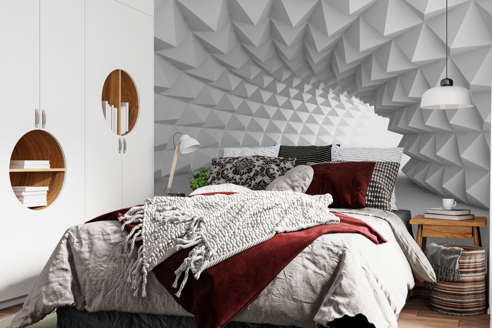 Fotobehang witte tunnelgang