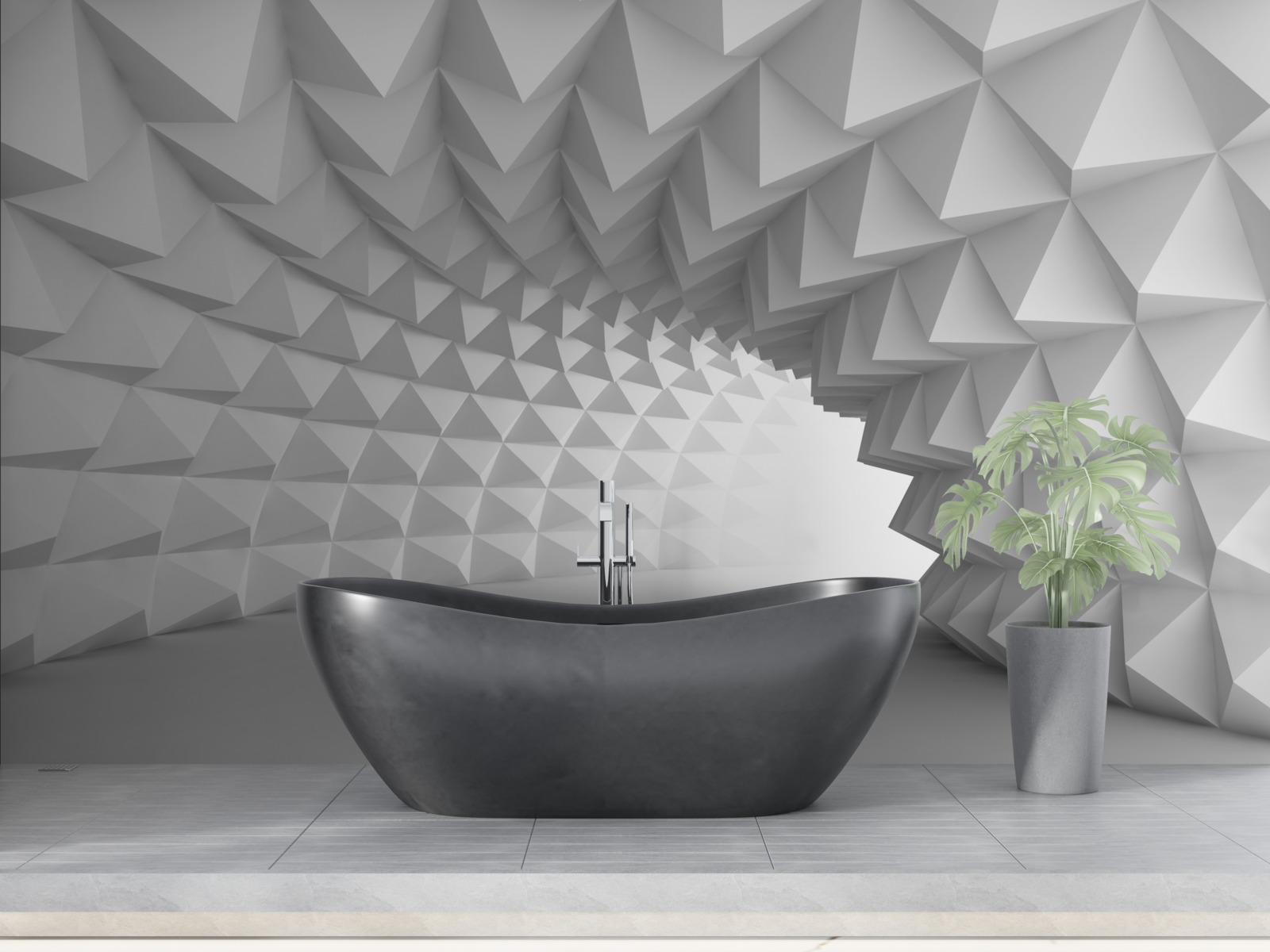 Fotobehang witte tunnelgang