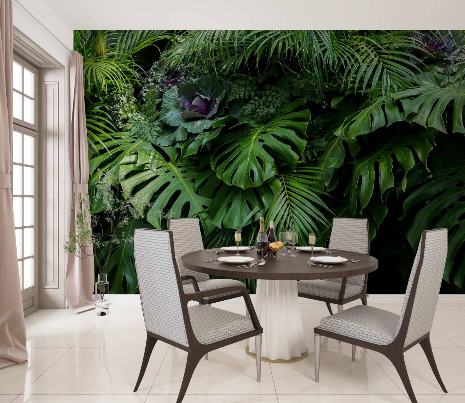 Fotobehang grote groene bladeren