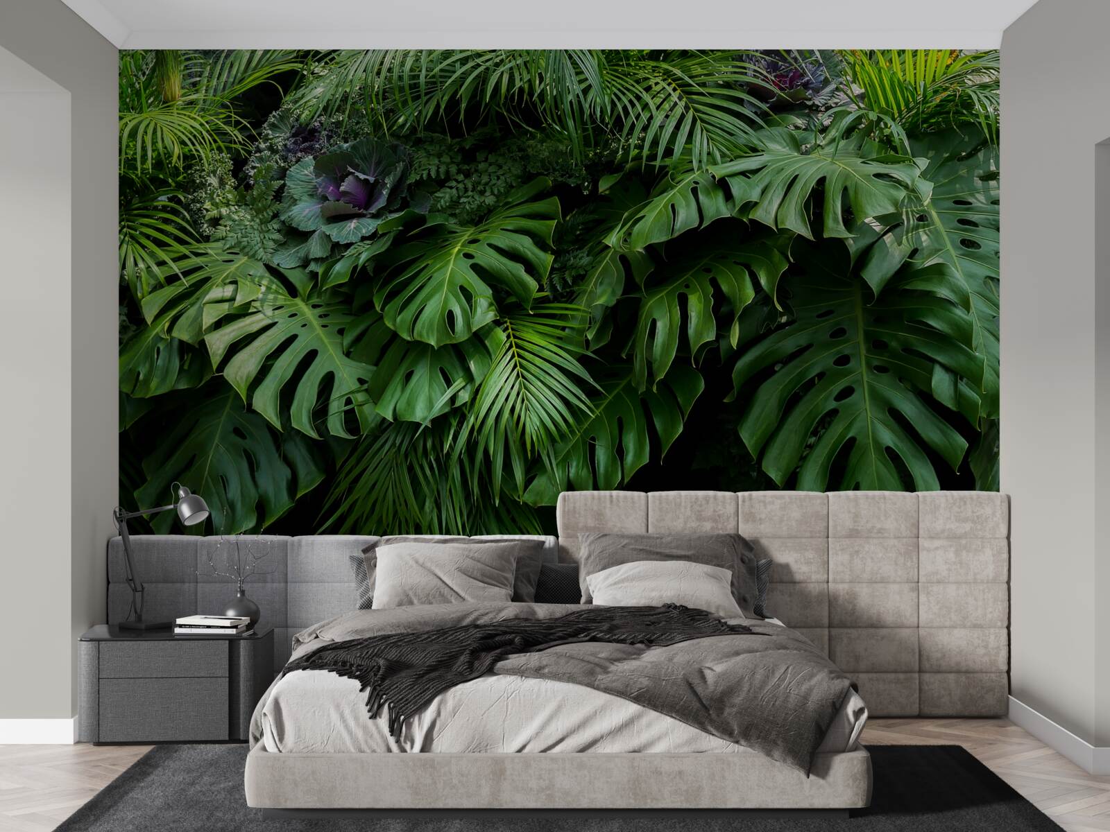 Fotobehang grote groene bladeren