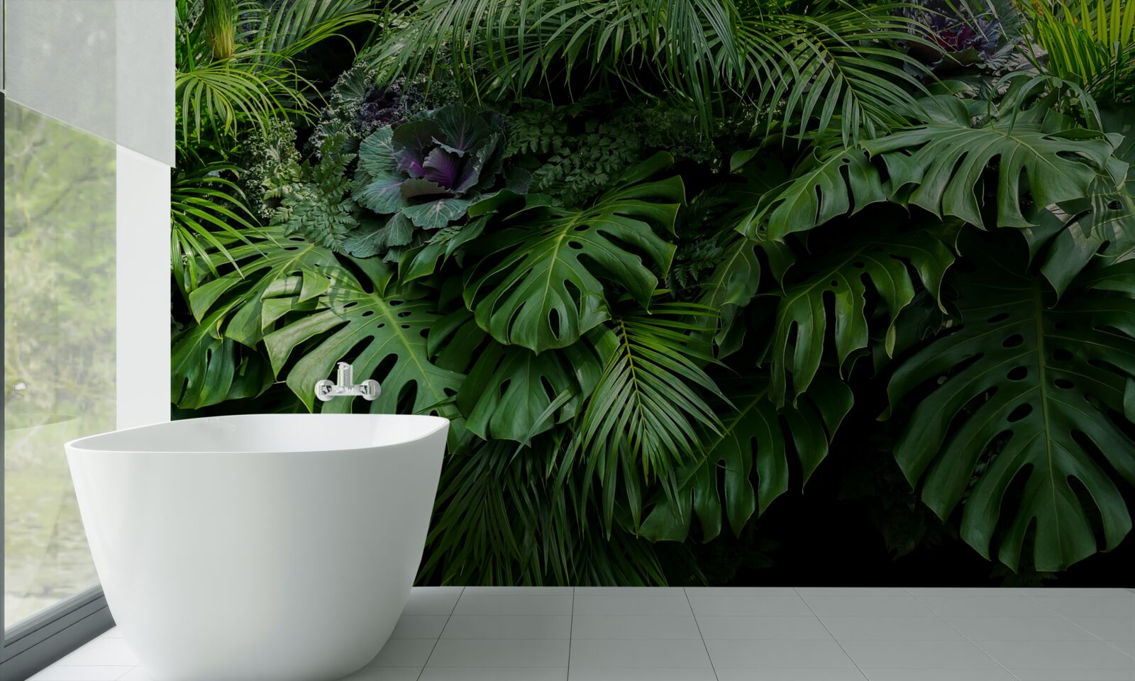 Fotobehang grote groene bladeren