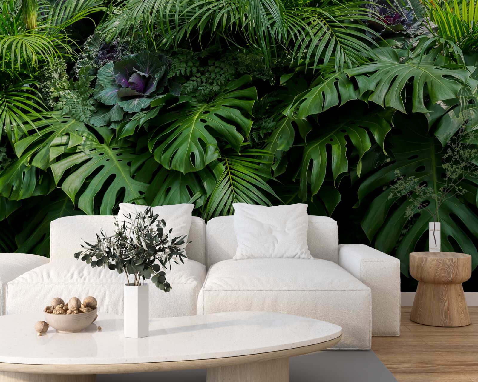 Fotobehang grote groene bladeren