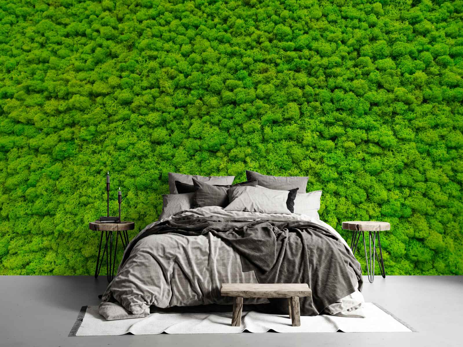 Fotobehang uitzicht op een groen blad vanaf een hoog punt