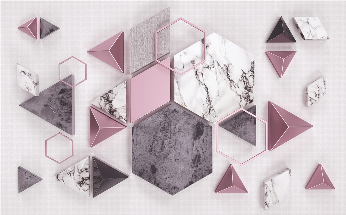 Fotobehang gemarmerde geometrische afbeeldingen