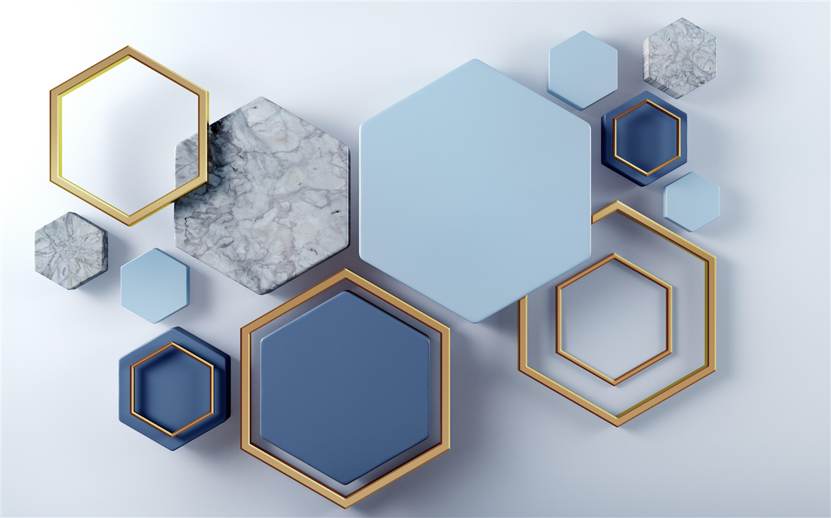 Fotobehang geometrisch abstract ontwerp met zeshoeken