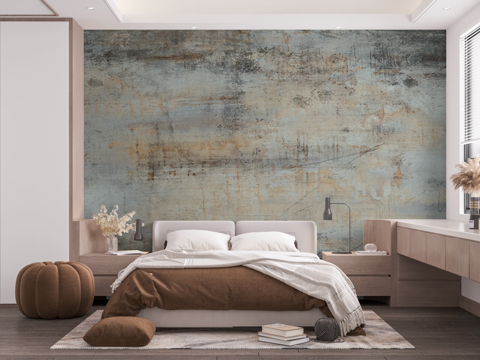 Fotobehang grijze muur, beschadigd door de tijd