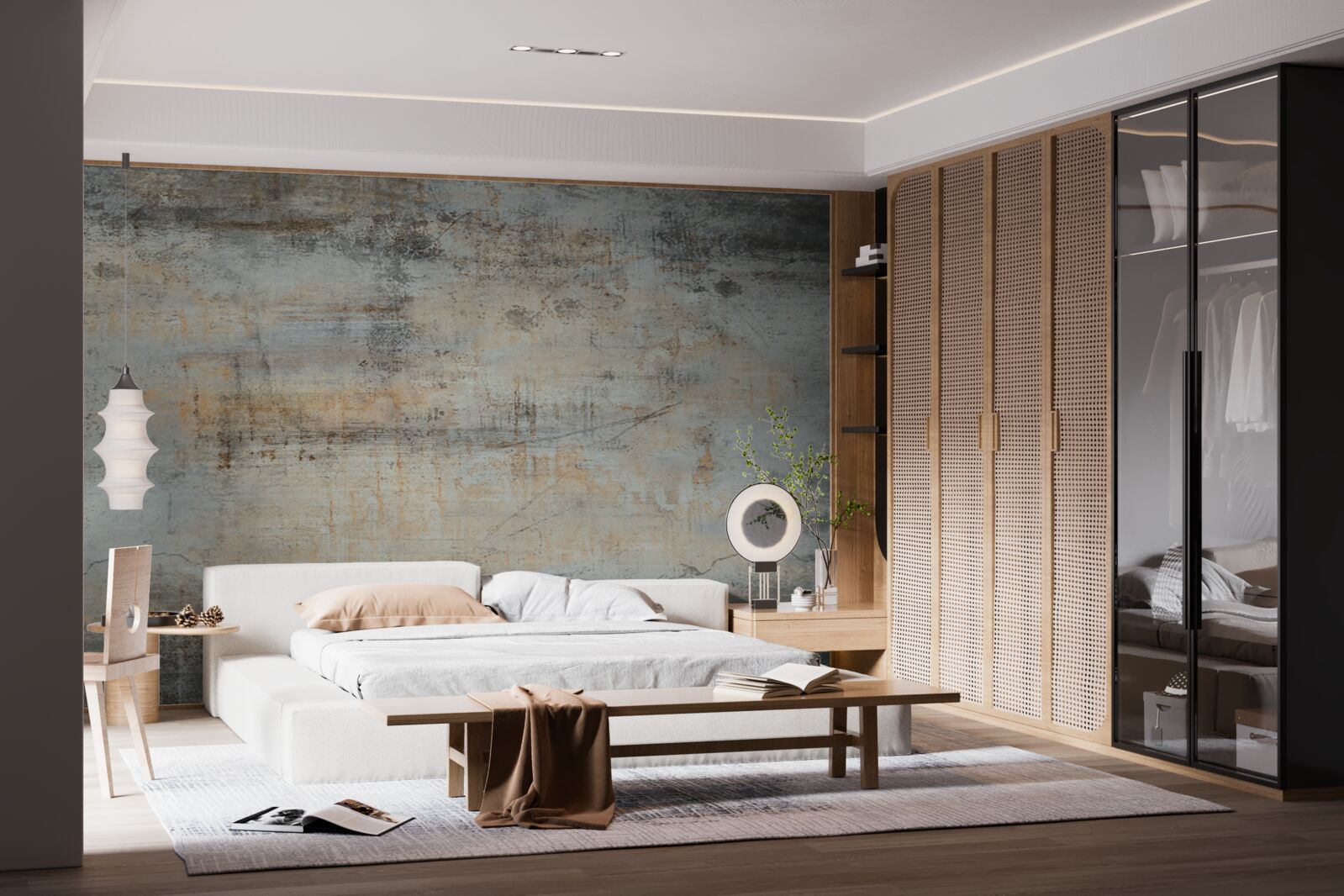 Fotobehang grijze muur, beschadigd door de tijd