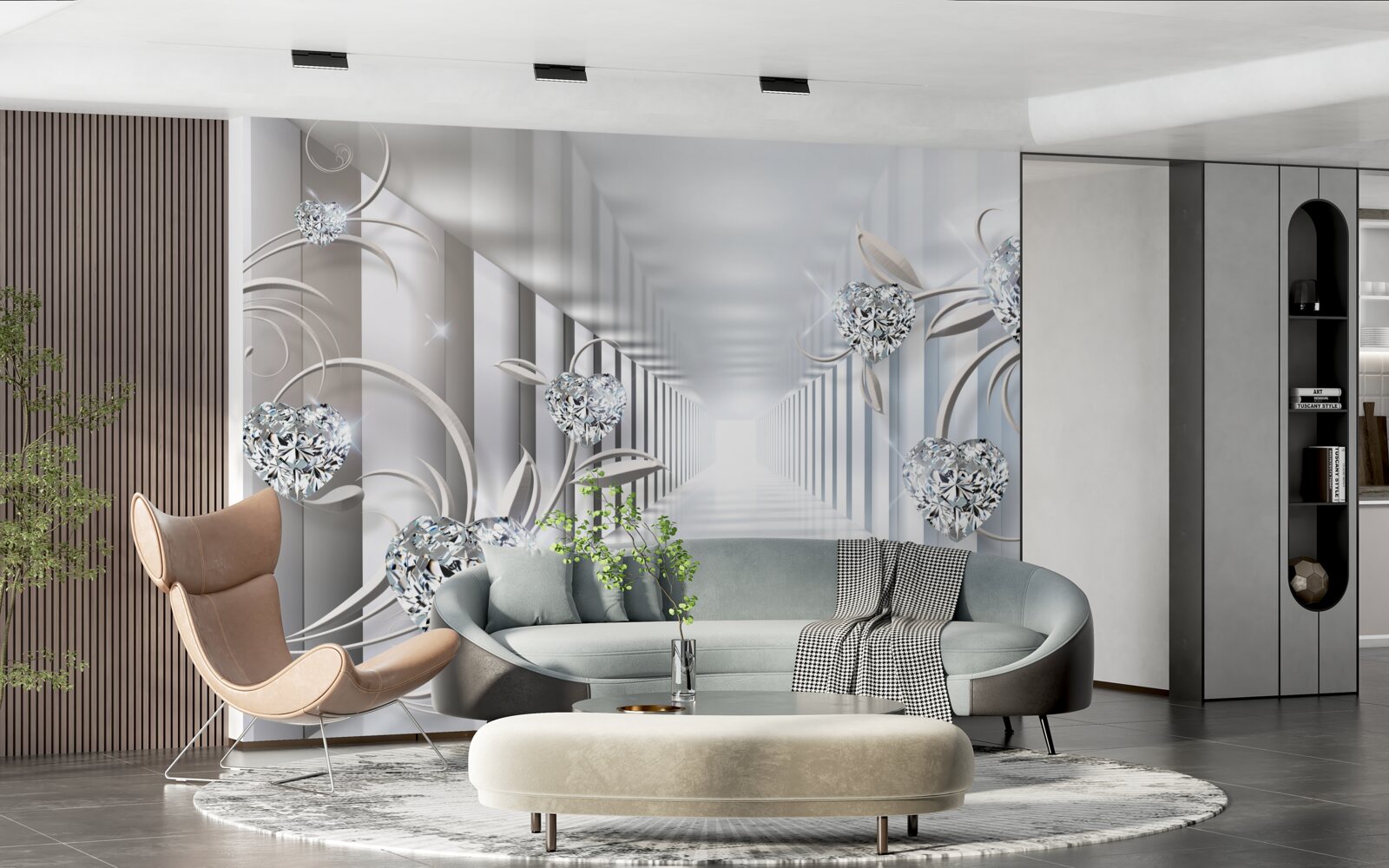 Fotobehang onveranderlijk wit, eindeloze doorgang