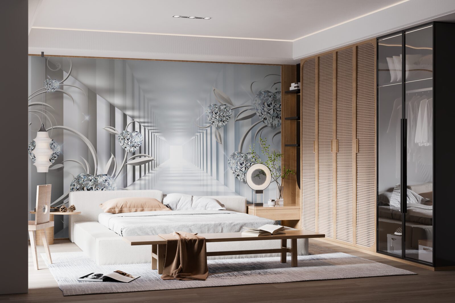 Fotobehang onveranderlijk wit, eindeloze doorgang