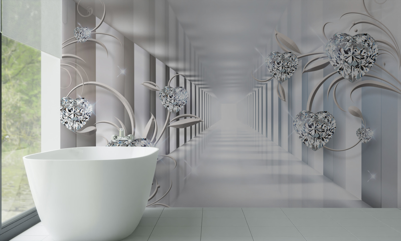 Fotobehang onveranderlijk wit, eindeloze doorgang