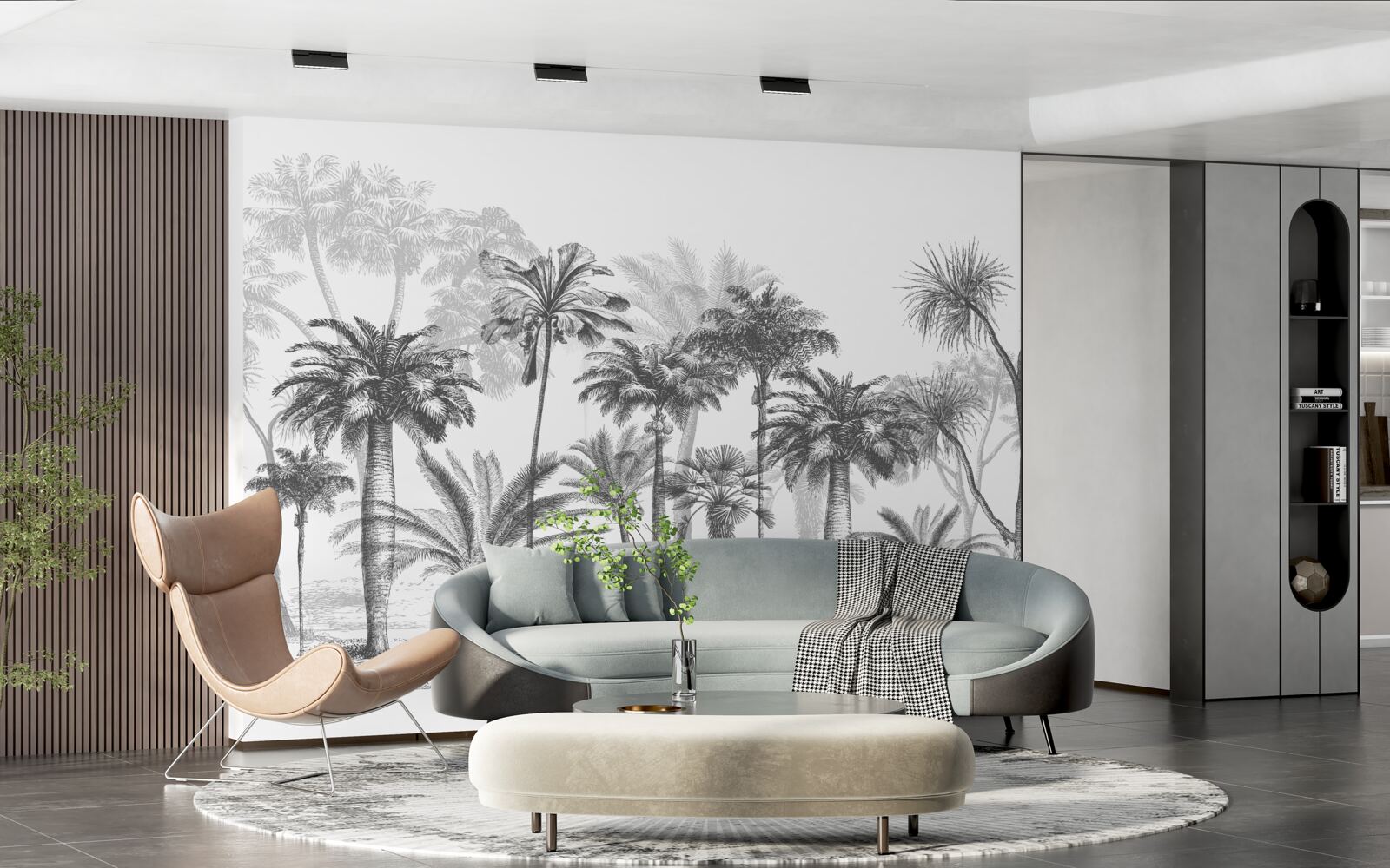 Fotobehang vector afbeelding van palmbomen