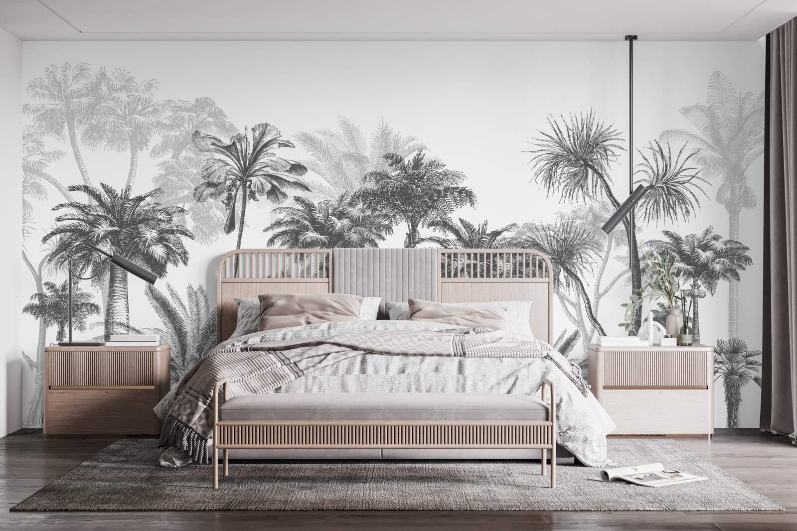 Fotobehang vector afbeelding van palmbomen