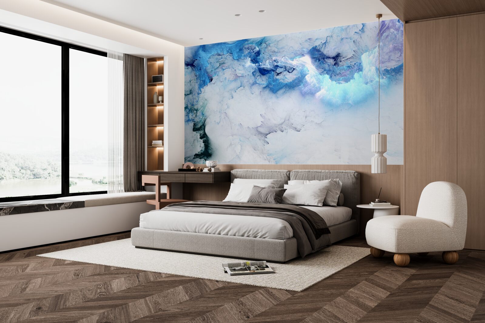 Fotobehang schilderachtige abstracte achtergrond van gekleurde vloeistof