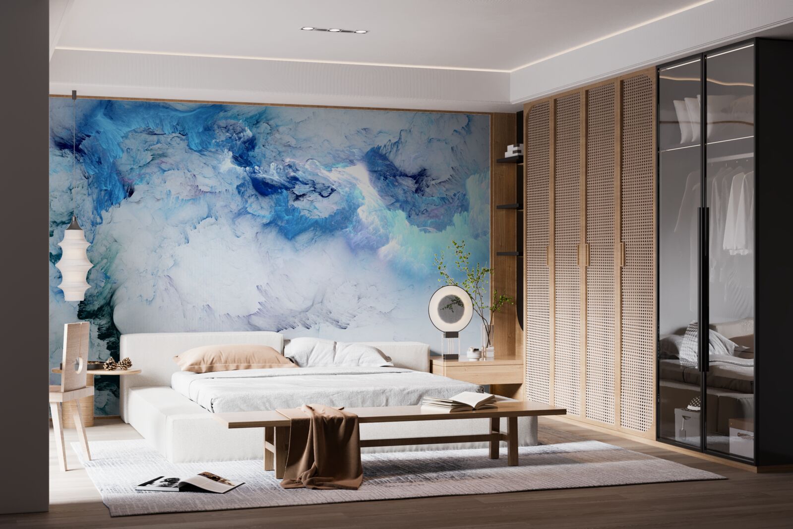 Fotobehang schilderachtige abstracte achtergrond van gekleurde vloeistof