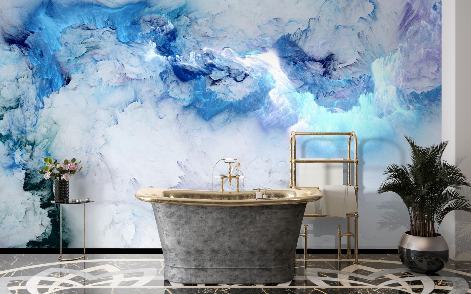 Fotobehang schilderachtige abstracte achtergrond van gekleurde vloeistof