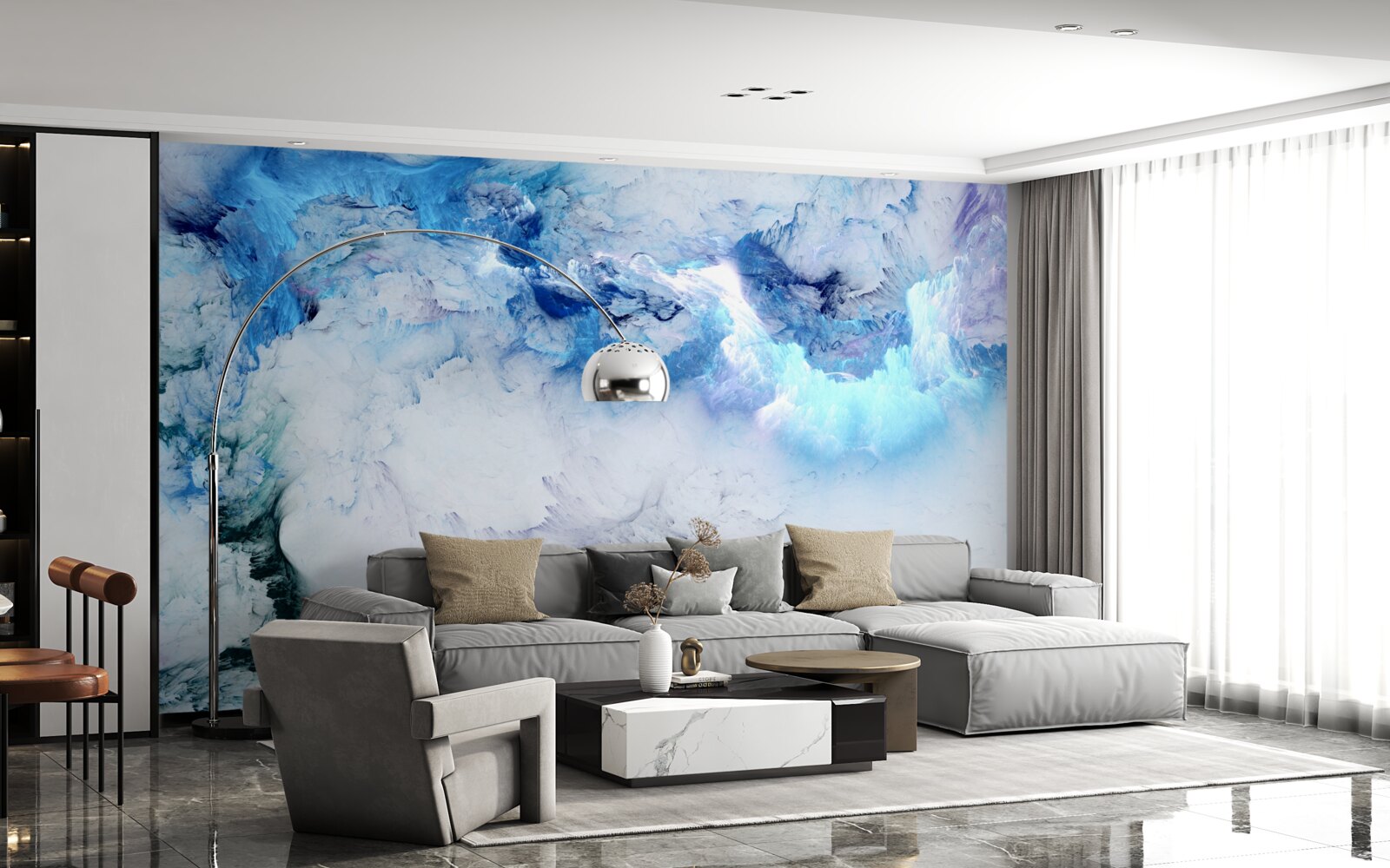 Fotobehang schilderachtige abstracte achtergrond van gekleurde vloeistof