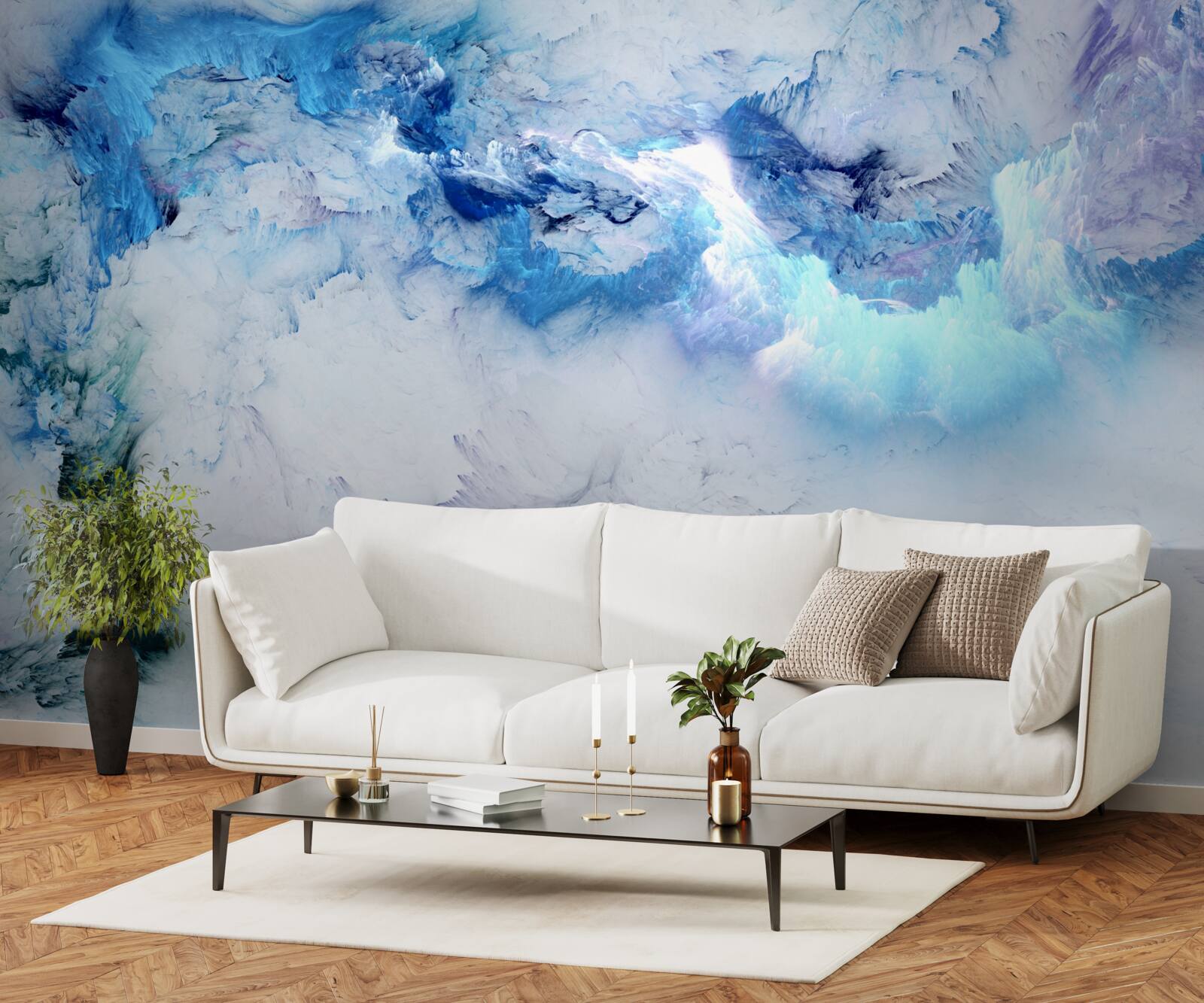 Fotobehang schilderachtige abstracte achtergrond van gekleurde vloeistof