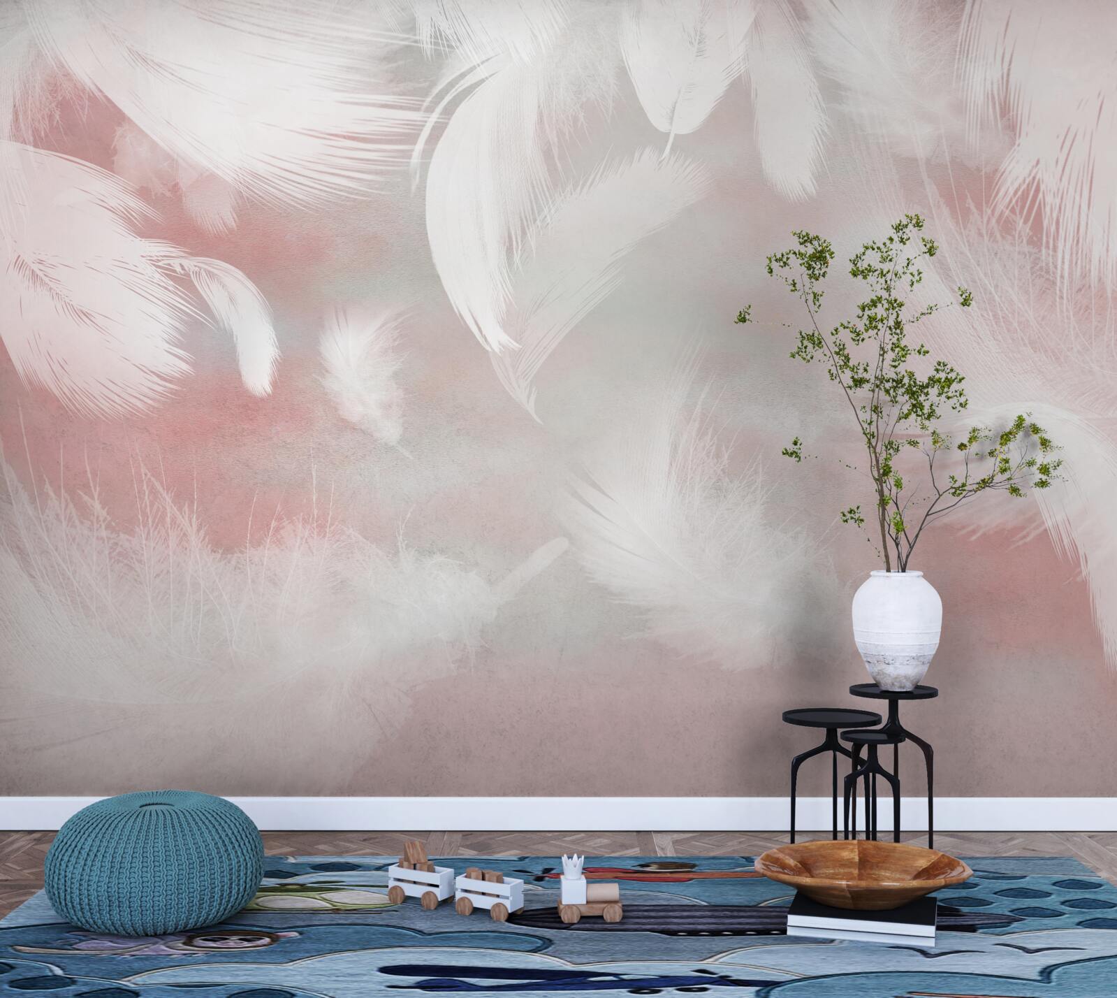 Fotobehang zachte achtergrond van veren