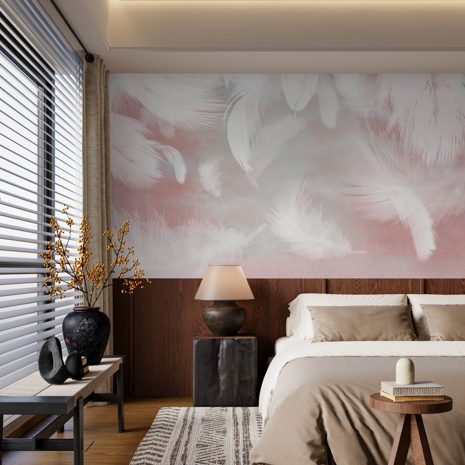 Fotobehang zachte achtergrond van veren