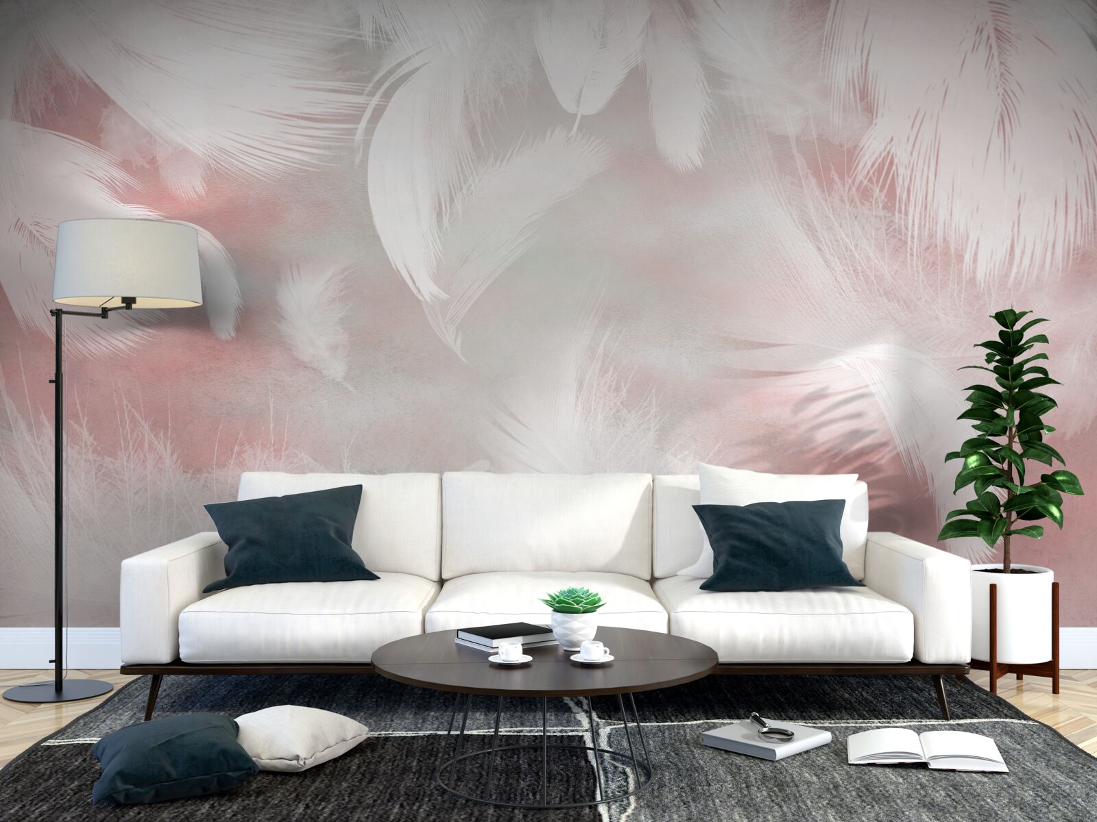 Fotobehang zachte achtergrond van veren