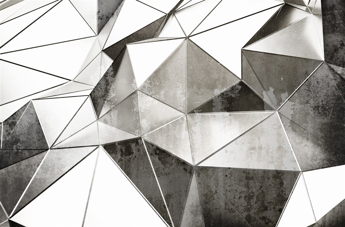 Fotobehang abstracte zwarte en witte achtergrond in geometrische stijl