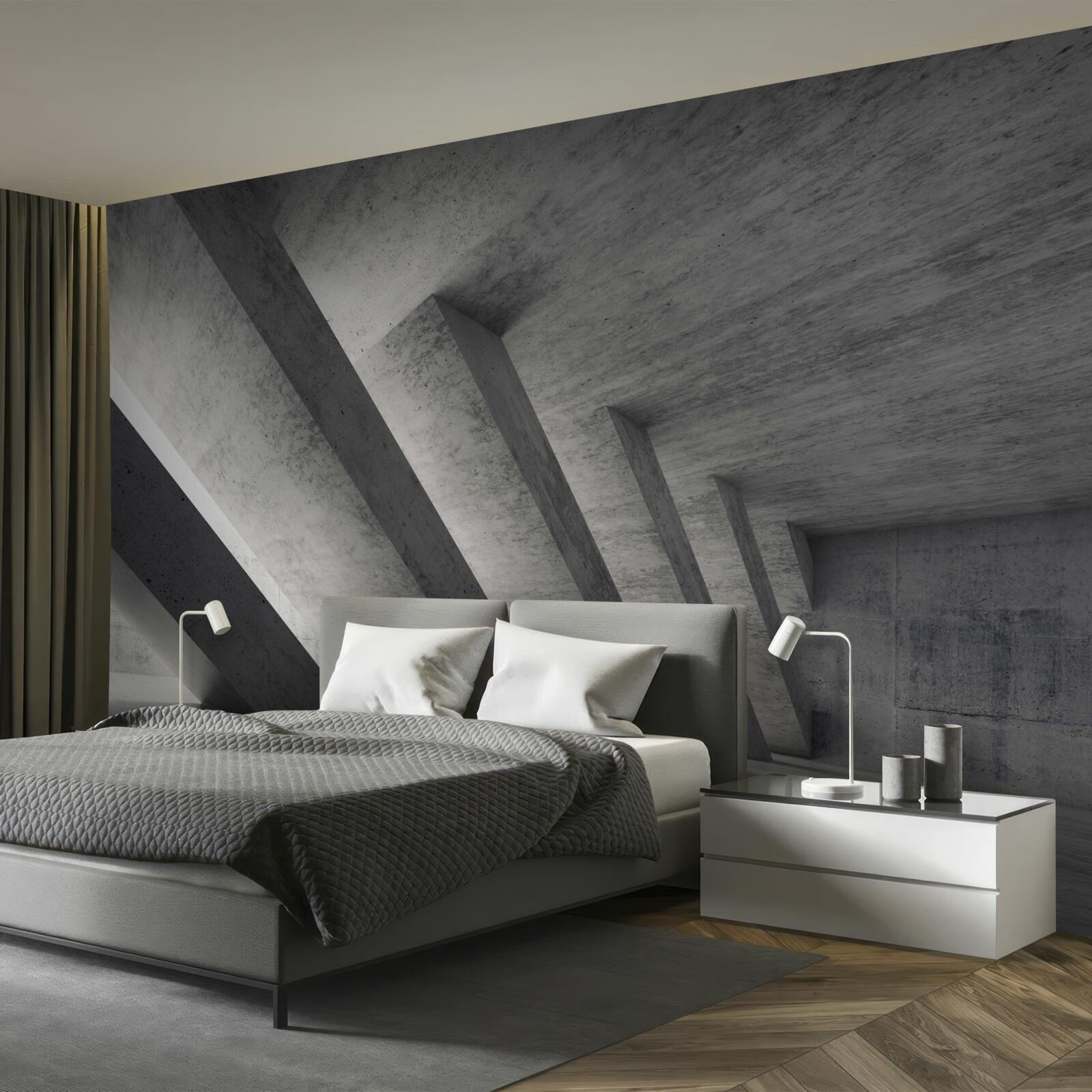 Fotobehang grijze tunnel in architecturale stijl