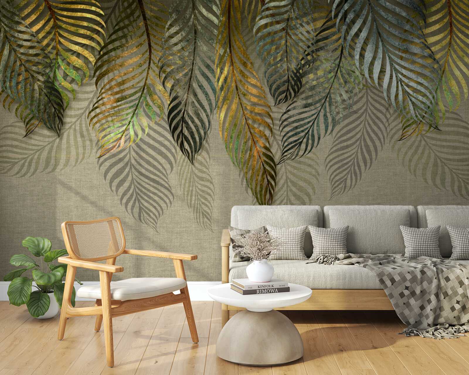 Fotobehang veren liggen