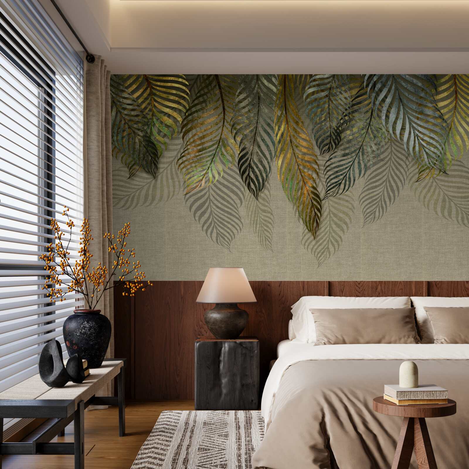 Fotobehang veren liggen