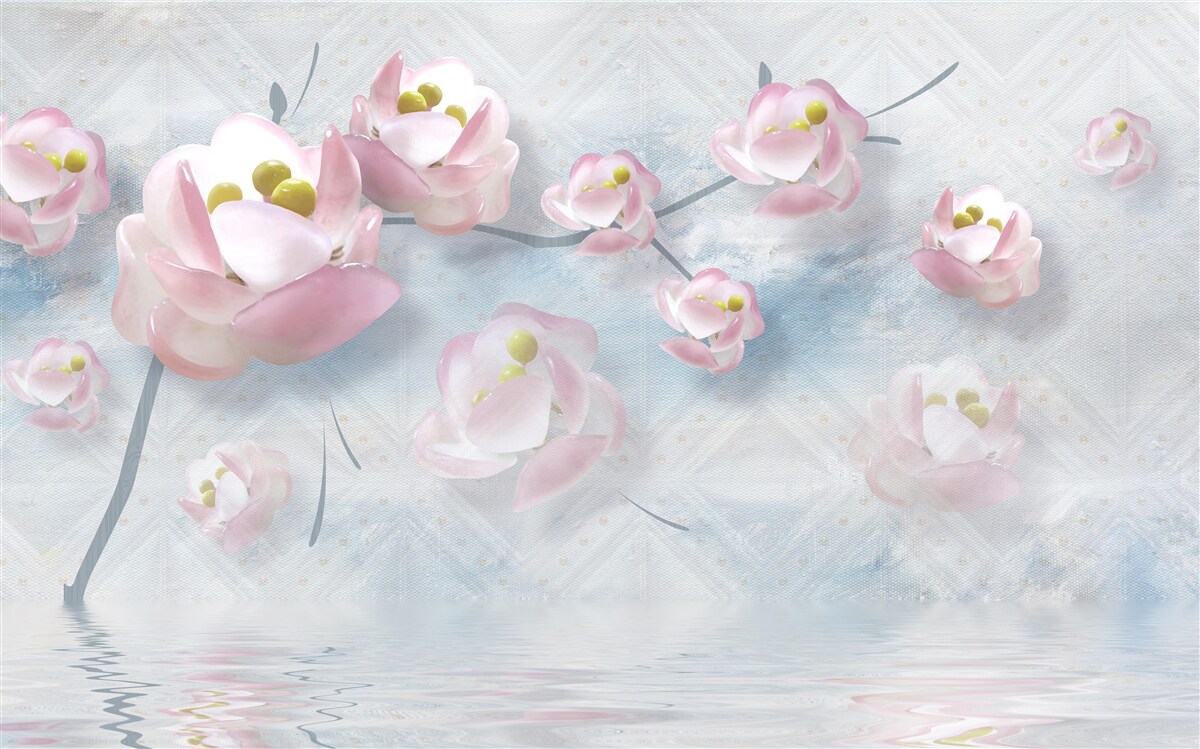 Fotobehang delicate knoppen over vitale elementen