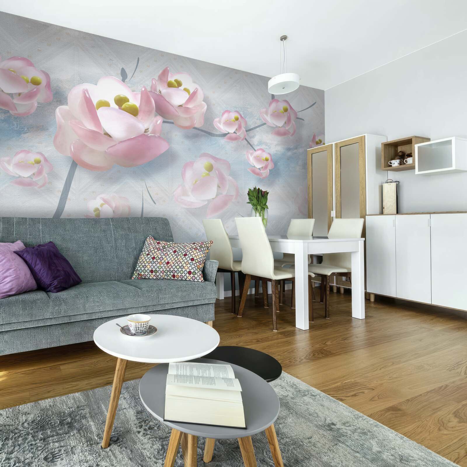 Fotobehang delicate knoppen over vitale elementen